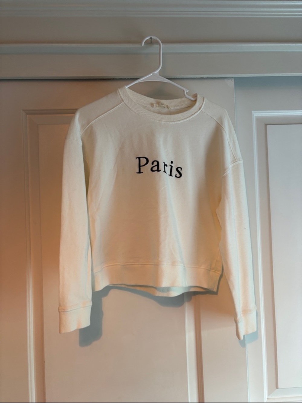LA Hearts Cream "Paris" Cropped Sweatshirt